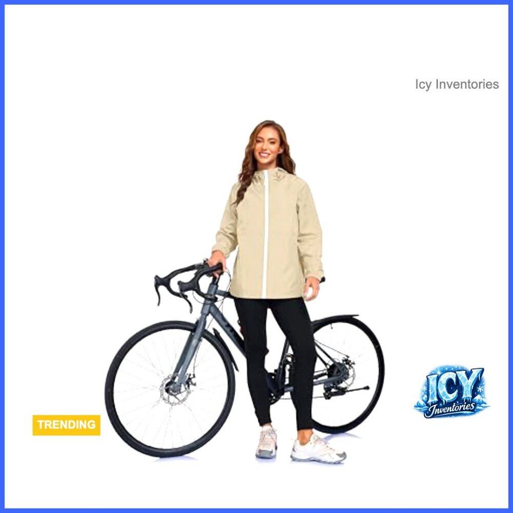 Waterproof Rain Jacket Lightweight Packable Hooded Windbreaker - Picture 5 of 7